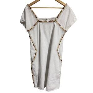 Faherty Embroidered Beachy Boho Shift Dress Sized Small